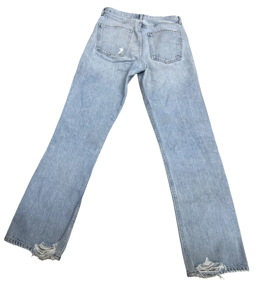 Jeans Agolde Feminino Azul Anos 90 Cintura Alta Botão Reto Fly Jeans 27 X 31 - Imagem 2 de 4