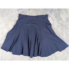 Western Collection Navy Blue Yoke Waist Pleated Midi Skirt Made in USA Large