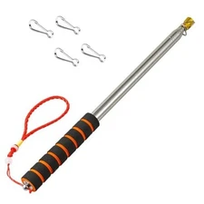 9.84FT Telescopic Handheld Flagpoles with Clips 9.8ft Black+Orange,1Pack