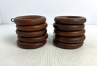 Wooden Curtain Rings X 10 With Eyelets 50mm Internal 75mm External Brown #L