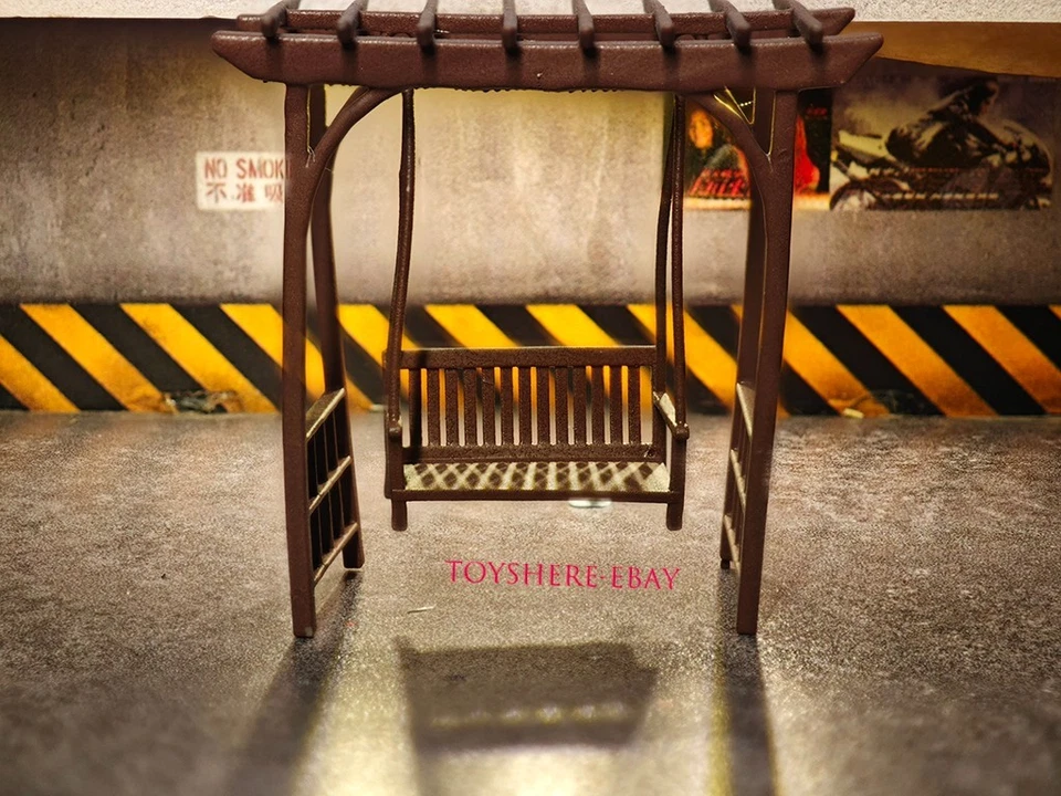 1/64 Scale Movable Garden Swing - Miniature Outdoor Scene Micro Photography Prop - Image 2 of 2