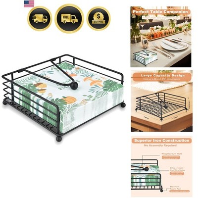 Napkin Holder for Table & Kitchen - Modern Flat Napkin Dispenser for Home & O...
