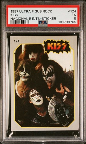 Kiss 1997 Ultra Figus Rock International Sticker #124 EX PSA 5 - Bild 1 von 2