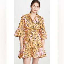 Farm rio belted banana print dress