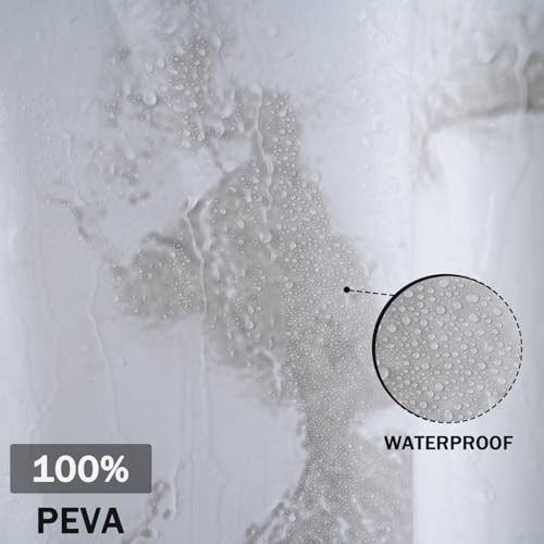 Marble Shower Curtain, Plastic Shower Curtain - 72 x 72 inch, Translucent - - Bild 5 von 8