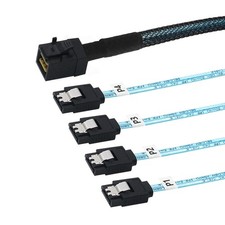 Mini SAS SFF-8643 Target to 4 SATA 7pin Host Hard Disk Data Server Raid Cable