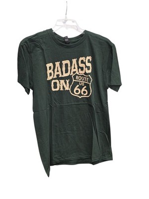Small Black/Tan Badass on Route 66 SS T-Shirt