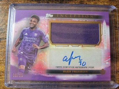 2025 Topps MLS Inception Alex Freeman Purple Rookie Jersey Auto