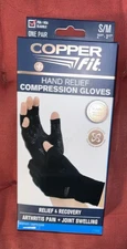 Copper Fit Hand Arthritis Compression Glove - Black, S/M (CFHRSM_011524)