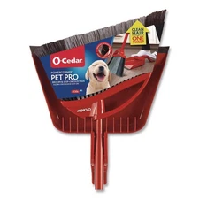O-Cedar 168020EA PowerCorner Pet Pro Broom and Step-On Dust Pan - RD/BK/GY New