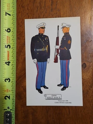 POSTCARD MILITARY MARINE UNIFORM CORA WYNN FLEMING 1944 1944 WORLD WAR 2 #2