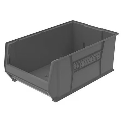 Akro-Mils 30290Grey Storage Bin, Plastic, Gray, 12 In H, 18 3/8 In W, 29 1/4 In