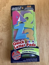 Artskills Quick Letter & Number Pads, Neon, Repositionable-New Open Package