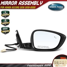 Passenger Power Mirror with Manual Fold Blind Spot Heated for Honda Accord 18-22