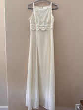 Vintage Scott McClintock 2000s White Maxi Lace Dress - Size 4/6 tag says 8 