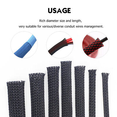 Braided Wire Loom Mesh Automotive Cable Sleeve PET Expandable