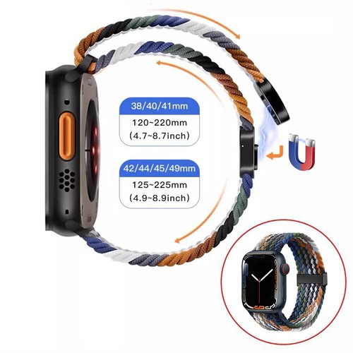 Magnet Gewebtes Nylon Band Armband für Apple Watch 10 9 8 7 6 5 SE 41/42/45/46/49mm - Bild 3 von 26