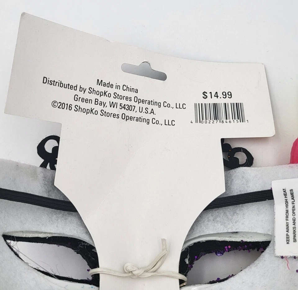 Day of the Dead Adult Halloween Multicolor Masquerade Mask - New - Image 3 of 3