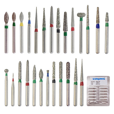 Dental FG Diamond Burs Drill Pear Football Chamfur Flame BR 856 368 High Speed