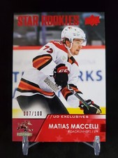 2021-22 UD AHL Star Rookies Exclusives /100 Matias Maccelli #121 TUCSON ROADRUNR