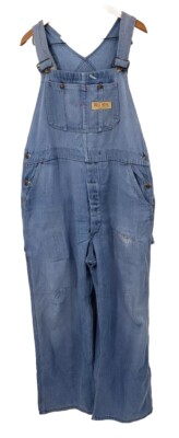 Vintage BIG MAC Overalls Square Bak 44 X 29 Bib Work Farmer