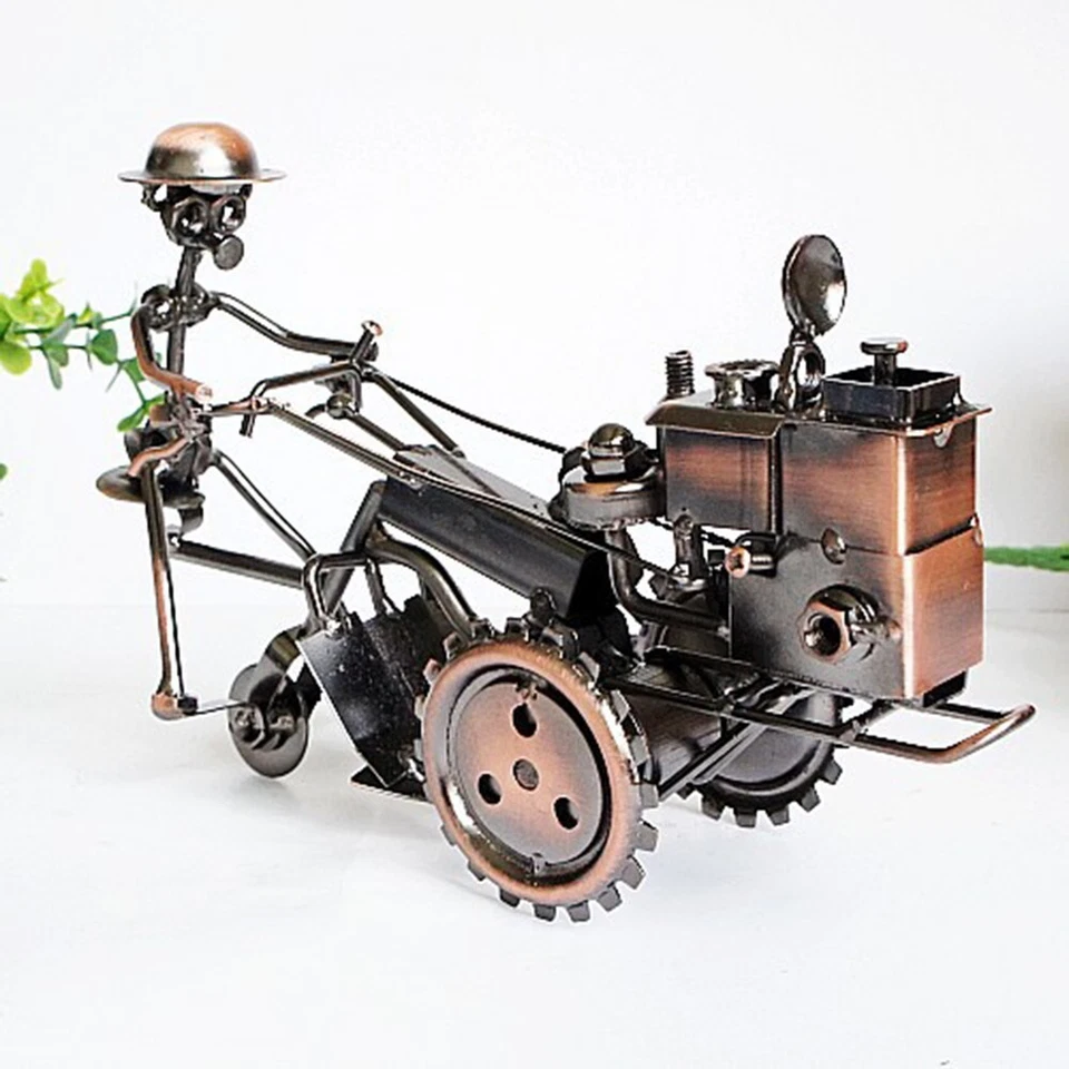 Vintage Collectible Tractor Model Handmade Farm Vehicle Metal Art Home Bar Decor - Image 4 of 4