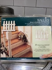 25 Picket Fence WALLIES Wallpaper Cutouts Decorations  Country  - NEW