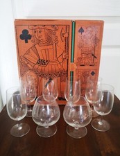 Vintage Coffret 8 Verres en Cristal dont 2 Verres à Cognac Rémy Martin Alcool