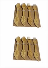 Set of 2 Bamboo Kids Forks, Non Toxic Safe Toddler Spoons Forks Set 4pcs 4580x2