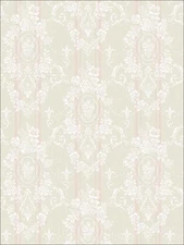 Spring Garden Gated Garden Cameo Wallpaper Blush by Wallquest FS50311