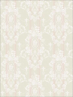 Spring Garden Gated Garden Cameo Wallpaper Blush by Wallquest FS50311