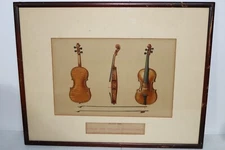 1888 A J Alfred James Hipkins Chromolithograph Strativarius Violin Plate XXV
