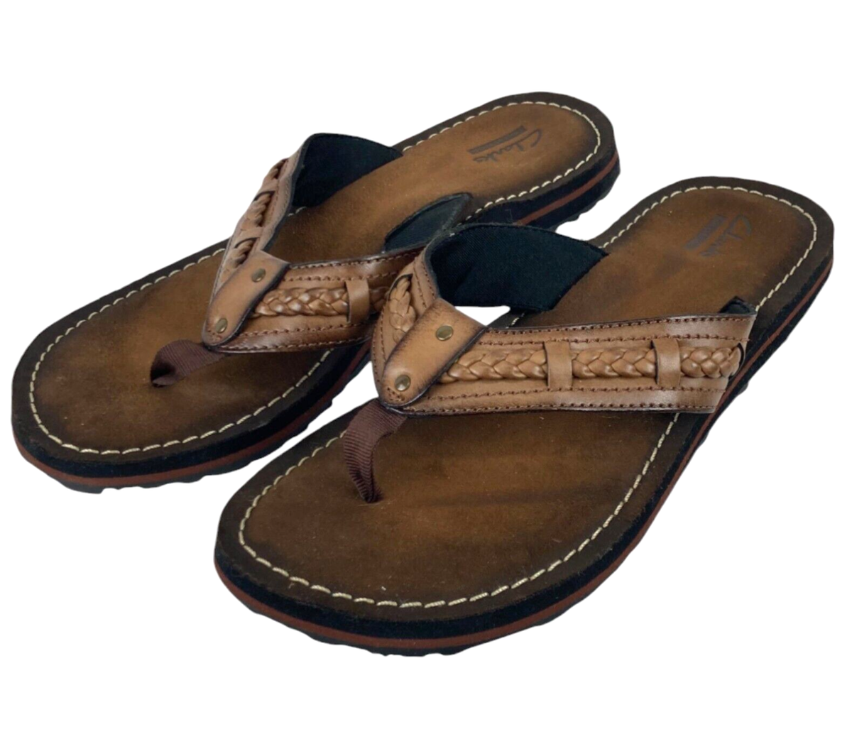 Clarks Fenner Nerice Thong Flip Flop Sandals Womens Size Brown