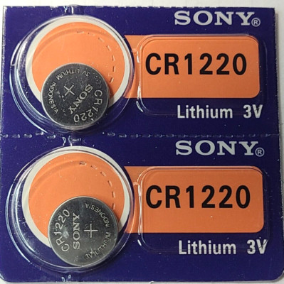 2PK CR1220 SONY  3V LITHIUM (GREAT EXP 2033) DL1220 ECR1220 FREE SHIP