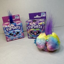 Lot Of 2 Furby Furblets Mini Plush Toy Keychain Music Furbish RAY-VEE OOH-KOO