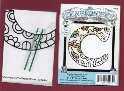 ZENBROIDERY ''C'' KREUZSTICHKARTE & STOFF (4064) - NEU