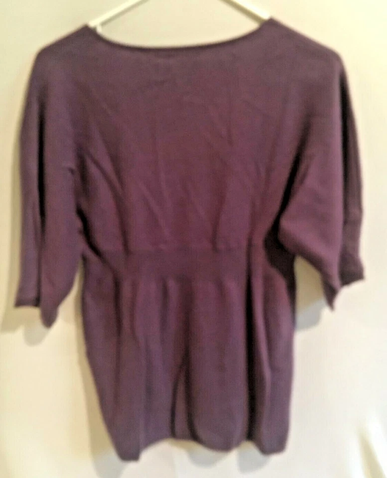 Women's Elena Solano 2-Ply Cashmere Purple V-Neck Sweater Size Small Pullover - Image 3 of 3
