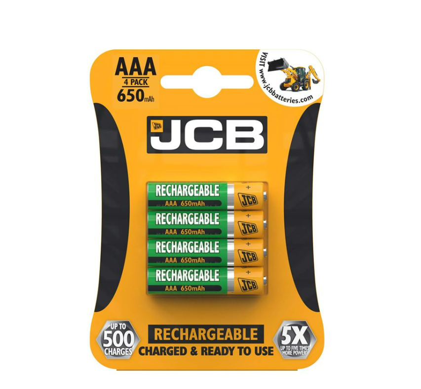 JCB Rechargeable Batteries AA AAA NiMH 2400mAh 1200mAh 900mAh 650mAh