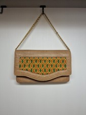 Vintage Embroidered Faux Croc Clutch Evening Bag Handbag D68