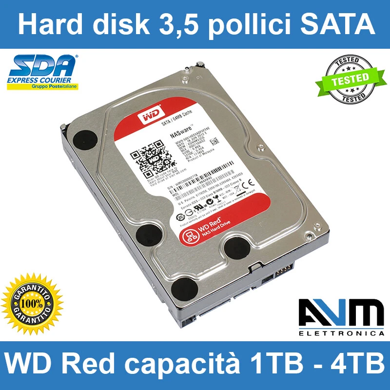 Hard disk 3,5" SATA Western Digital 2TB 1TB 500GB WD Caviar Blue Red Green HDD - Immagine 2 di 4