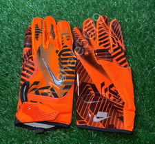 Nike NFL OBJ PE Vapor Jet 6.0 Football Gloves Orange Black Print Size 2XL New