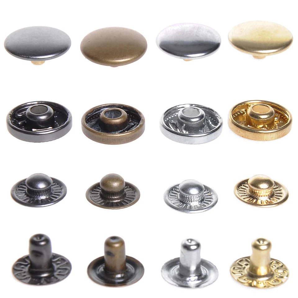 Heavy Duty Snap Fasteners Poppers Press Stud Rivet Sewing Leather Craft Clothes - Image 4 of 4