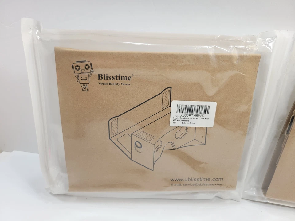 Lote de 2 visores de realidad virtual Blisstime Google Cardboard 3D VR X000PTH5WD Foto 2 de 3