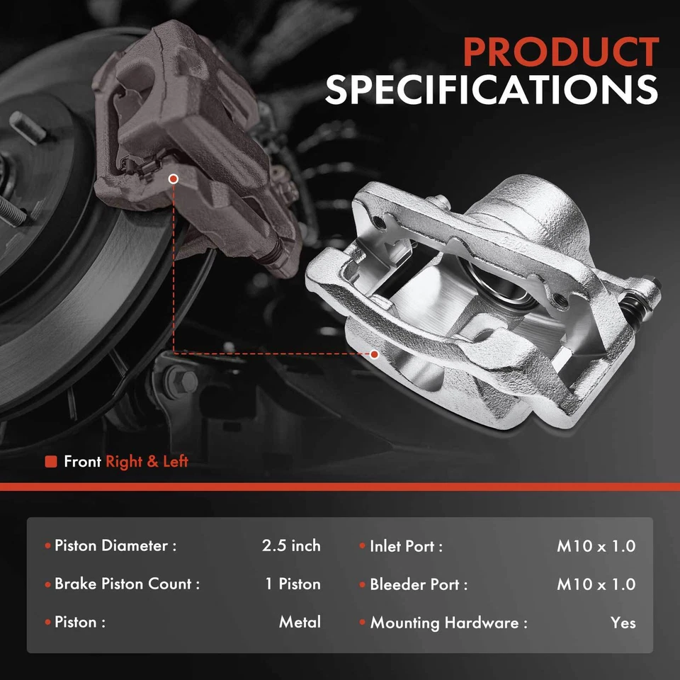 Par de pinzas de freno de disco delanteras con soporte para Honda Pilot 2003 2004 2005-2008 Foto 2 de 4