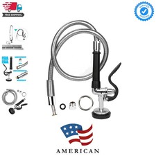 Pre-Rinse Hose with Spray Valve 44 Inch Flexible Stainless Hose with Sprayer ...
