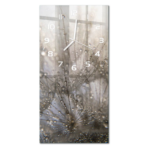 Dekorative Wanduhr Aus GehäRtetem Glas LöWenzahnsamen WeißE Zeiger 30X60 Cm-image
