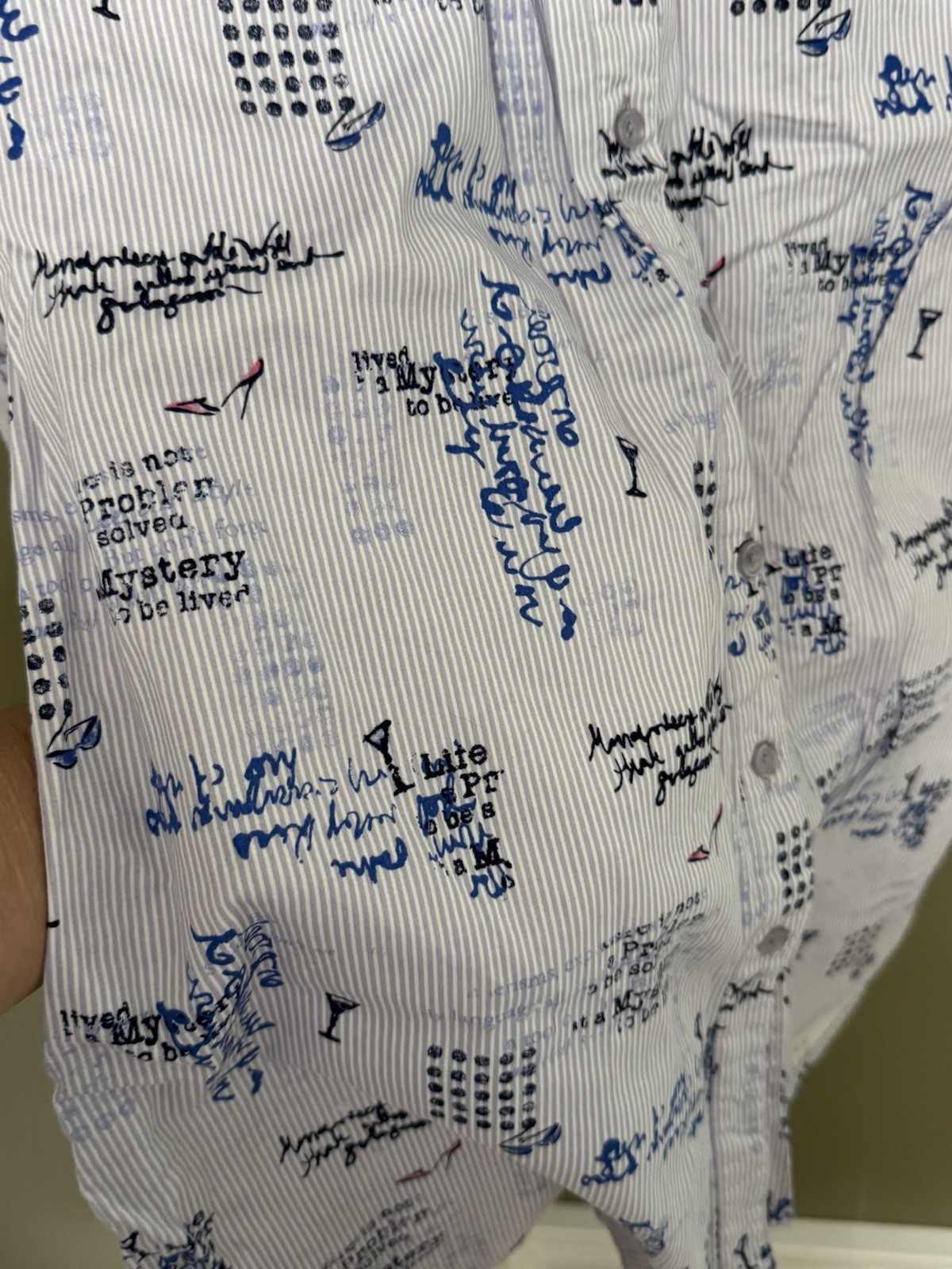 Chicos Button Down with Pattern Size 1 Women's Lo… - image 2