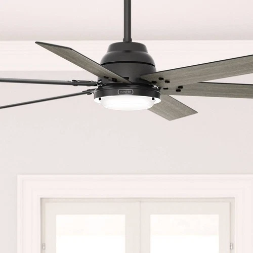 60" Hunter Gravity Matte Black LED Smart Ceiling Fan - Picture 1 of 6