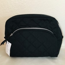 Vera Bradley  "Black"  Large Cosmetic Bag  Cotton  NWT