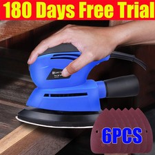 Electric Sander Detail Sanding Machine for Wood Metal & 6 Sandpapers Mouse Tool
